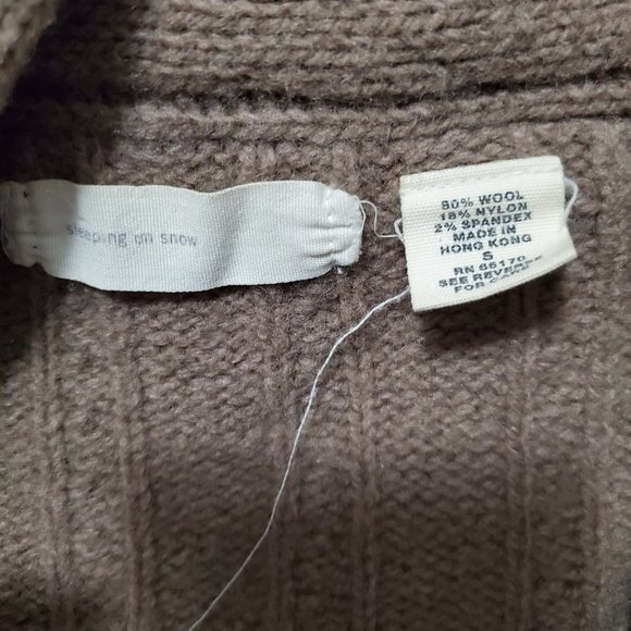 Anthropologie Wool Sweater Open Cardigan Sleeping on Snow S - Picture 8 of 8